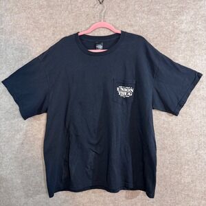 Classic Platinum Union Thug T Shirt Men 2XL Black Graphic Pocket Tee Heavyweight